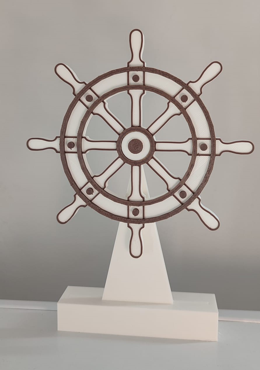 leme navio decoração barco casa 3D print model - Mito3D