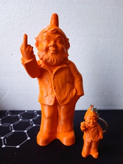 rude gnome pog dwarf figurine keyring fun 3d print model - Mito3D