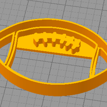 rugby ball cookie cutter sports 3d print model - Mito3D