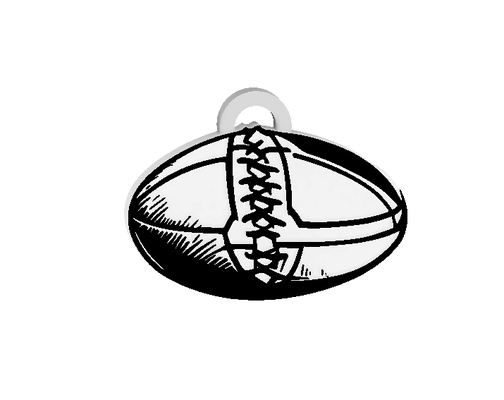 rugby ball keychain earrings necklace jewelry nature forest cute accessory wildlife ender decor figurines gift idea toy adorable sculpture animal art decoration pocket-sized joy unique 3d print model - Mito3D