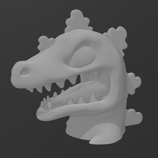 rugrats reptar cabeza busto dinosaurio t rex dibujos animados Nickelodeon Arte estatua 3d print model - Mito3D