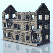 ruina ladrillo edificio árabe llamas guerra tornillo acción desierto moderno martillo arquitectura ww2 casa miniaturas paisaje juego cifras tierra juegos 3d print model - Mito3D
