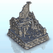 ruina casa ruso ww2 defensores llamas guerra tornillo acción martillo arquitectura moderno miniaturas edificio paisaje juego cifras tierra 3d print model - Mito3D