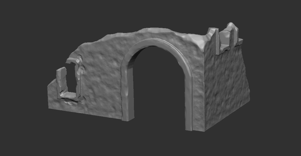 ruin normandy home miniature 3d building zbrush dungeon tabletop brazier fire 3d print model - Mito3D