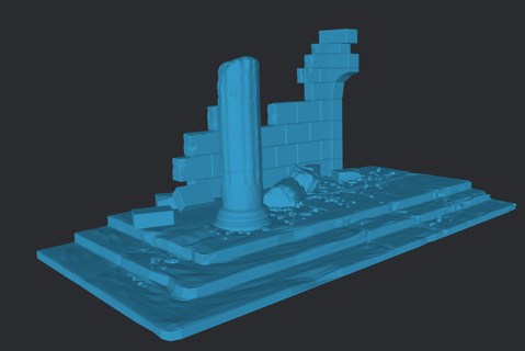 ruin vignette ruin temple vignette diorama  3d print model - Mito3D