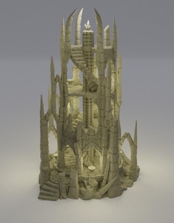 ruined altar 28 mm tabletop terrain rpg dnd medieval supportfree old stone tower temple structure playable interior modular 28mm 25mm 15mm wargame 3d print model - Mito3D