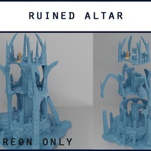 arruinado altar tampo mesa terreno arquitetura construção dnd suporte azulejos masmorras dragões floresta casa miniatura cenário imprimível espalhar jogos 3d print model - Mito3D