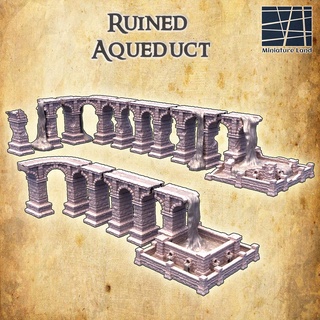 ruined aqueduct 28 mm tabletop terrain 3d print model - Mito3D