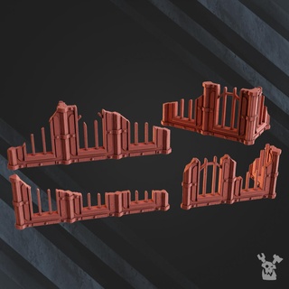 arruinado edificios terreno decorativo sci fi juego guerra mesa diorama cyberpunk caos 28mm fortificaciones 3d print model - Mito3D