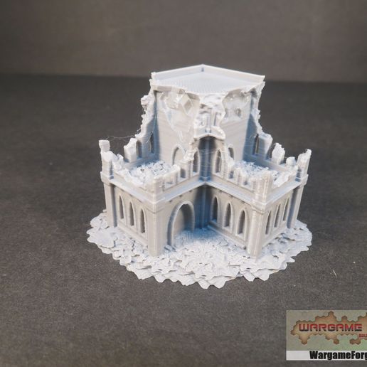 rovinato Gotico epico edificio 10 gioco battletech 6mm terreno 40k 8mm 3D print model - Mito3D