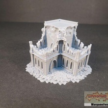 ruined gothic epic building 10 game battletech 6mm terrain 40k 8mm 3d print model - Mito3D