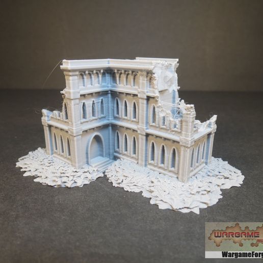 ruiniert gotisch Epos Gebäude 22 Spiel Battletech 6mm Terrain 40k 8mm 3D print model - Mito3D