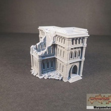 ruined gothic epic building 2 game battletech 6mm terrain 40k 8mm 3d print model - Mito3D