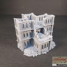 ruined gothic epic building 3 game battletech 6mm terrain 40k 8mm 3d print model - Mito3D