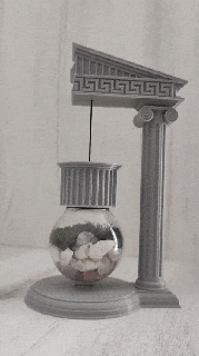 ruined greek temple - desk terrarium recycle bulb decoration column zeus home castle ornaments meditation art culture plant pot toy instalation ancient 3d print model - Mito3D