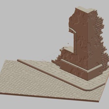 ruined house street 3d print model - Mito3D