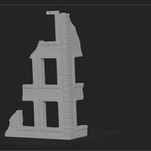 maison en ruines divers la construction diorama de rue le pavage pierre l'impression modèles 3d modèle militaires mur ruine villa village 3d print model - Mito3D