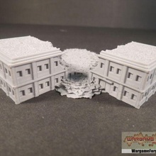 ruined modern building 4 game battletech 6mm terrain 3d print model - Mito3D