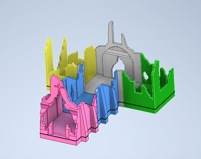 ruined monastery church castle camp game 3d print model - Mito3D