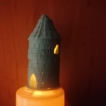 ruined tower electric candle cover light house fun freetime covid corona decoration figure statue christmas night ender 3d print model - Mito3D