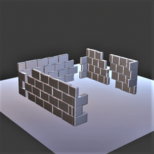 ruiné mur architecture calcul ruiner construction 3d print model - Mito3D