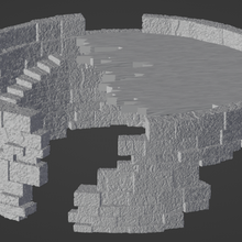 ruined wizard's tower 28mm scale game wizards ruins magic towers 25mm base fantasy games rpg dungeons & dragons scatter role playing tabletop 3d print model - Mito3D