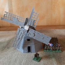 ruined wooden windmill game tabletop games 15mm 28mm 1 72 ruin wargames miniatures figures tabletopgames acw napoleon house wooder 3d print model - Mito3D