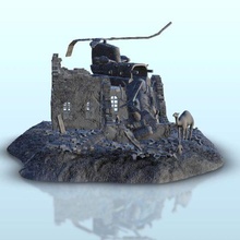 ruins boeing ch-47 chinook wreckage - arabian flames war bolt action desertic modern warhammer architecture ww2 thumbnails building scenery wargame figures game land games accessories 3d print model - Mito3D