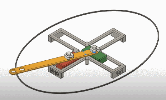ruler drawing ellipse fixed double slider crank mechanism mechanical engineering kinematics practice use mechanism mechanics kinematics mechanical part science engineering  3d print model - Mito3D