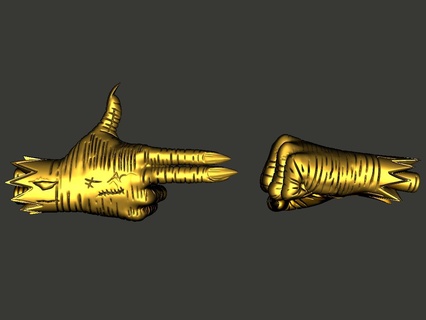 run jewels 3 gold hands 3d print model - Mito3D
