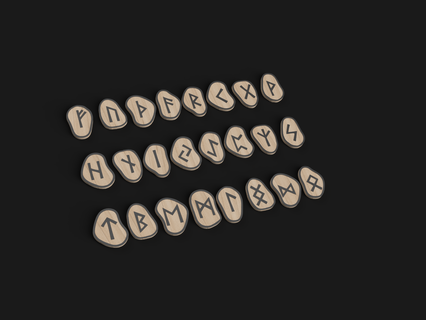 Runen Wikinger Alphabet Token Rune Münze 3d print model - Mito3D