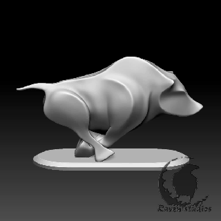 running boar animals ornament statue home cor models gift figurines 3d print model - Mito3D
