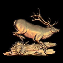 running deer hunting art 3d print model - Mito3D