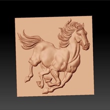 running horse art animals decorative 3d cnc artcam bas-relief engraving carving nature pattern texture 3d print model - Mito3D