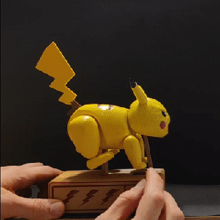 fonctionnement Pikachu gadget Pokémon mécanisme jouet courir pika articulé bureau 3d print model - Mito3D