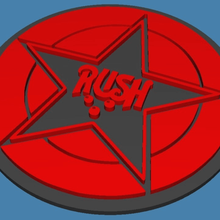 rush emblem coaster art 2d band 3d print model - Mito3D
