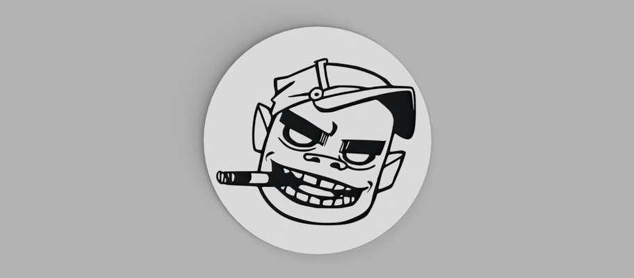 russel hobbs gorillaz logo posavasos hogar casa rock punk 3d print model - Mito3D