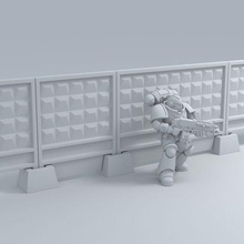 Russisch Zaun po 2 slab klar Architektur Diorama Mauer Beton Zement Schutz Stärkung Miniatur befestigt Blockade verbarrikadiert Stalker Russland ussr Verteidiger Verstärkung wh40k wh 3d print model - Mito3D