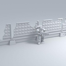 Russisch Zaun po 2 slab beschädigt Architektur Diorama Mauer Beton Zement Schutz Stärkung Miniatur befestigt Blockade verbarrikadiert Stalker Russland ussr Verteidiger Verstärkung wh40k wh 3d print model - Mito3D