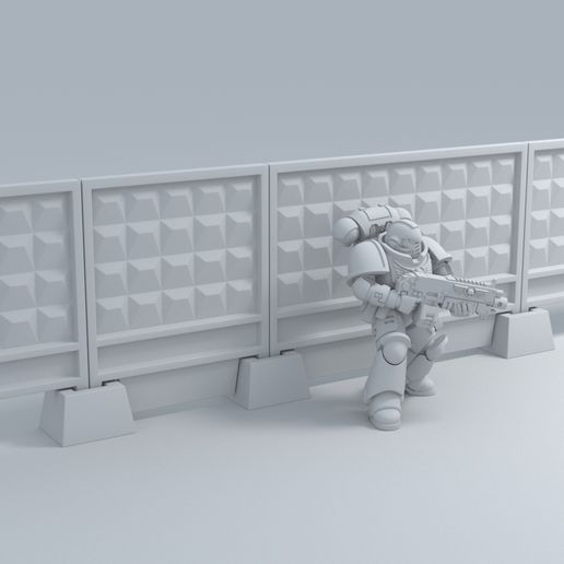 russo cerca po 2 slab conjunto arquitetura diorama parede concreto cimento proteção Reforço miniatura fortificado bloqueio barricado perseguidor Rússia ussr defensor reforço wh40k wh 3D print model - Mito3D