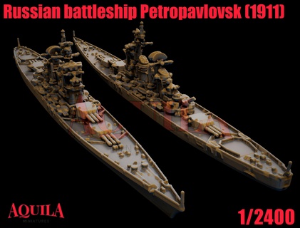 Russisch Schlachtschiff Petropavlovsk 1911 3d print model - Mito3D