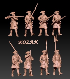 russian infantry great northern war tricorne socket bayonet set 2 Game russian infantry  3d print model - Mito3D