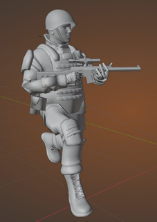 ruso francotirador juego ww2 ww3 soldado 3d print model - Mito3D