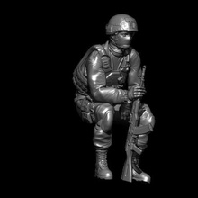 russian soldier sitting gun 3d print model - Mito3D