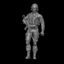 russo soldado caminhando ak rifle 3d print model - Mito3D