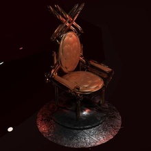 rustic molded chair game art leather moderno old sofa 3d print bronze metal asset 3d print model - Mito3D