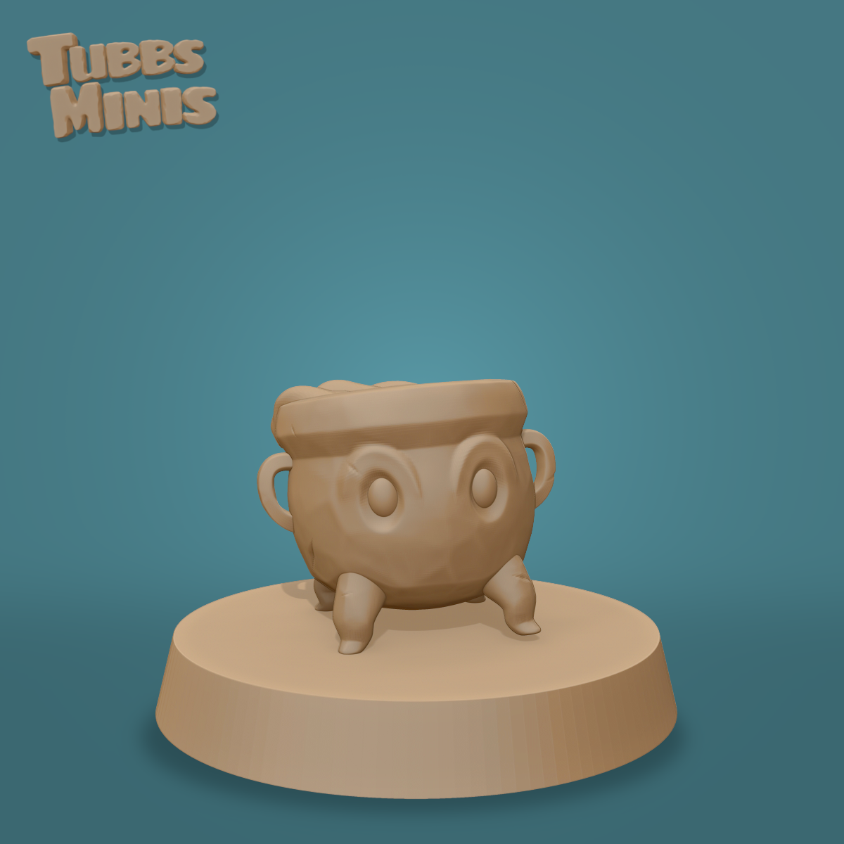 rusty cauldron homunculus - fantasy miniature free game familiar pet rpg animated object character tabletop d&d 28mm dnd presupported supported 3D print model - Mito3D