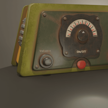 rusty radio low-poly architecture electronics textured art speaker device audio rusted tool retro vintage equipment ready asset game stylized poly low 3d print model - Mito3D