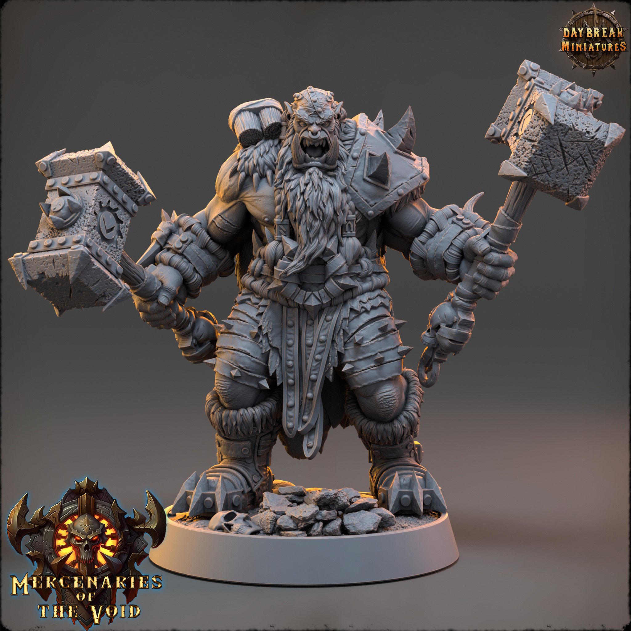 Rutger Gausshammer mercenaires néant orc mini miniatures Masculin table jeu guerre dragons donjons 3D print model - Mito3D