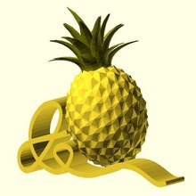 ruyi pineapple art math openscad customizer voronoi bezier curve catmull-rom fibonacci superformula 3d print model - Mito3D
